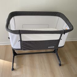 AMKE Baby Bassinets,All mesh Crib Portable for Safe Co-Sleeping,Adjustable Bedside Sleeper,Baby Bed for Infant Newborn