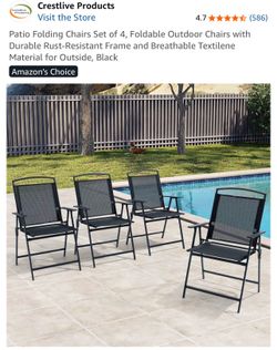 Patio Folding Chairs Set of 4