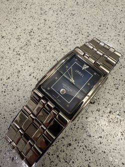 Jarel by Lucien Piccard Rectangular Dress Watch - Silver Tone / Black Dial - $30