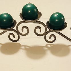 Pewter Center Pie E With Round Candles