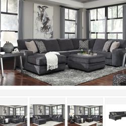 Tracling Slate 3-Piece LAF Chaise Sectional  ( sectional couch sofa loveseat recliner options