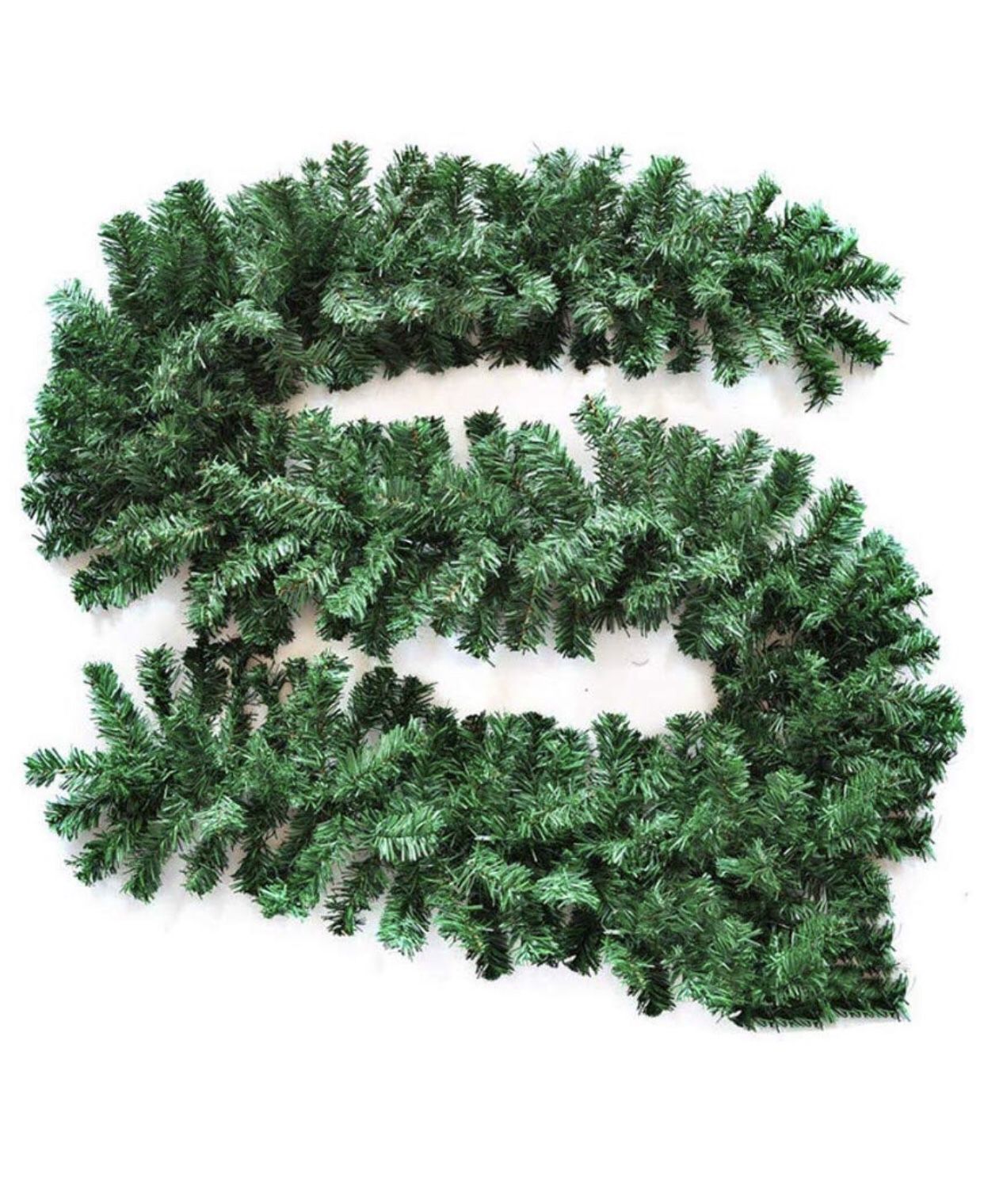 Christmas Garland 9 Feet Non-Lit Decoration for Stairs,Doorway, Fireplace, Handrails, Green, Durable