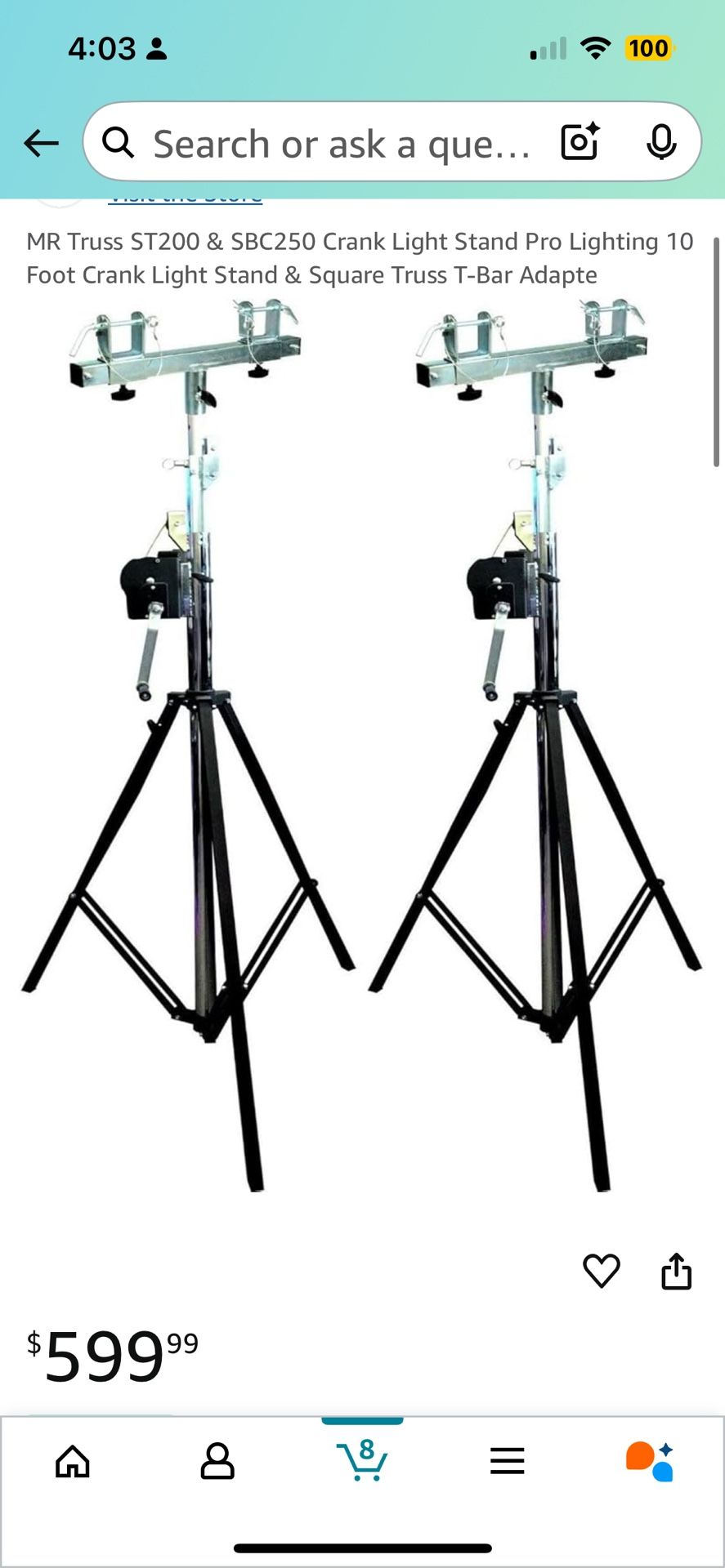 MR Truss ST200 & SBC250 Crank Light Stand