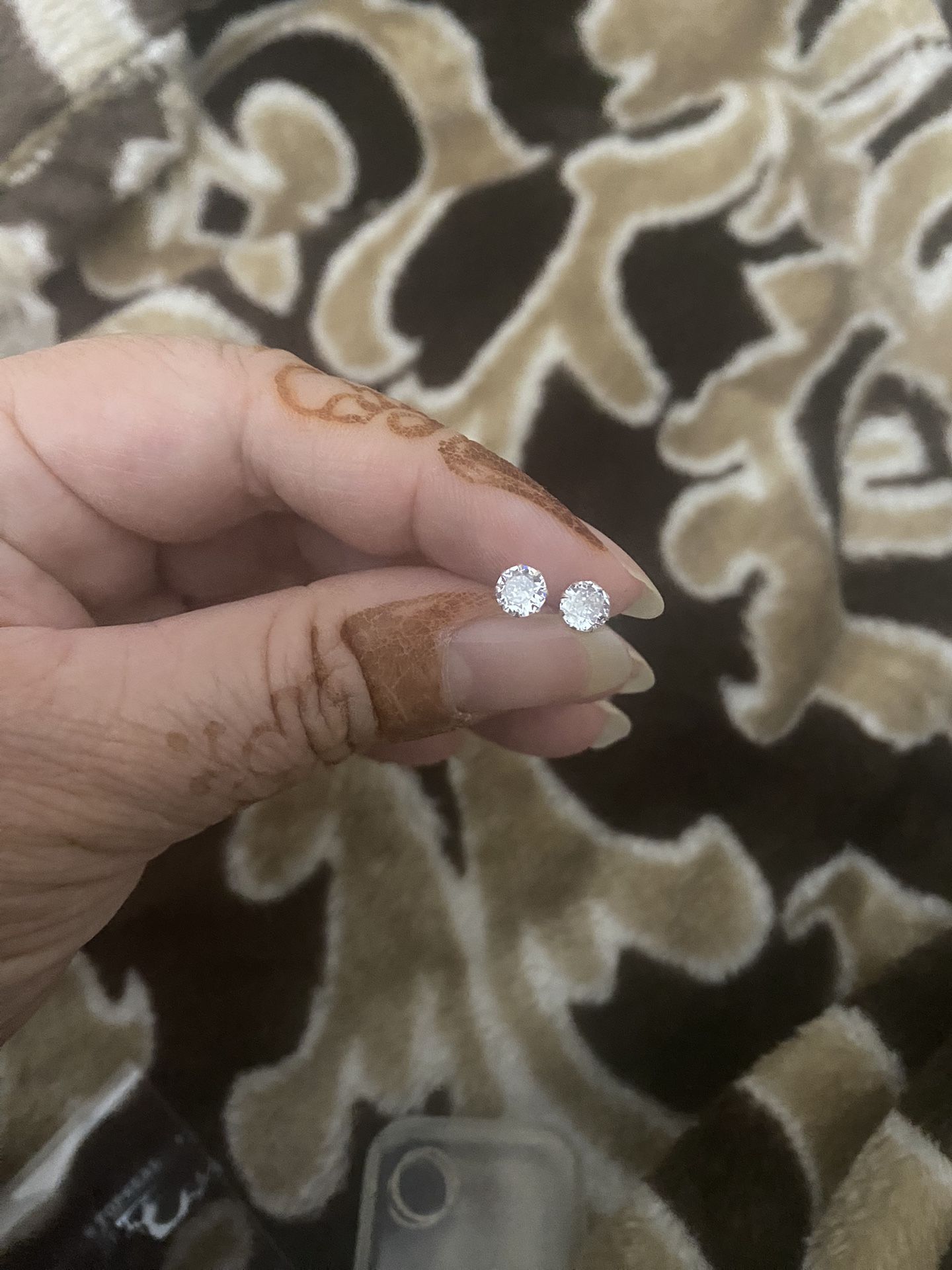 Real Silver Zircon Diamond Small Stud Earring