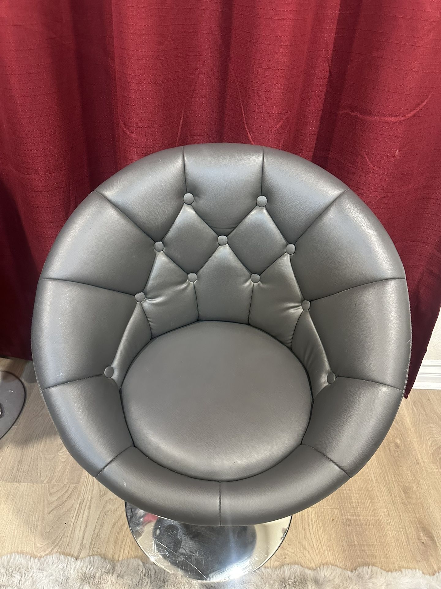 Modern Tufted Barrel Swivel Accent Stool