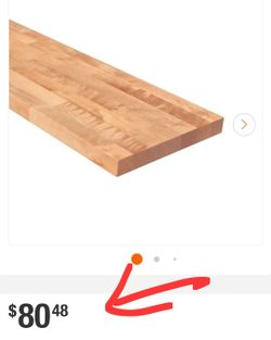 ✨️ Solid Wood Butcher Block Shelf 48 in. W x 12 in. D x 1.5 in. H Unfinished Birch W4082