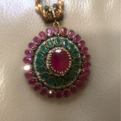 Turkish Emerald And Ruby Pendent 