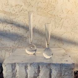 ( Set Of 2 ) Controlled Crystal Bud Vase Paperweights 