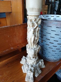 Antique Or Style Neoclassical Mythology Heavy Hand Carved Alabaster