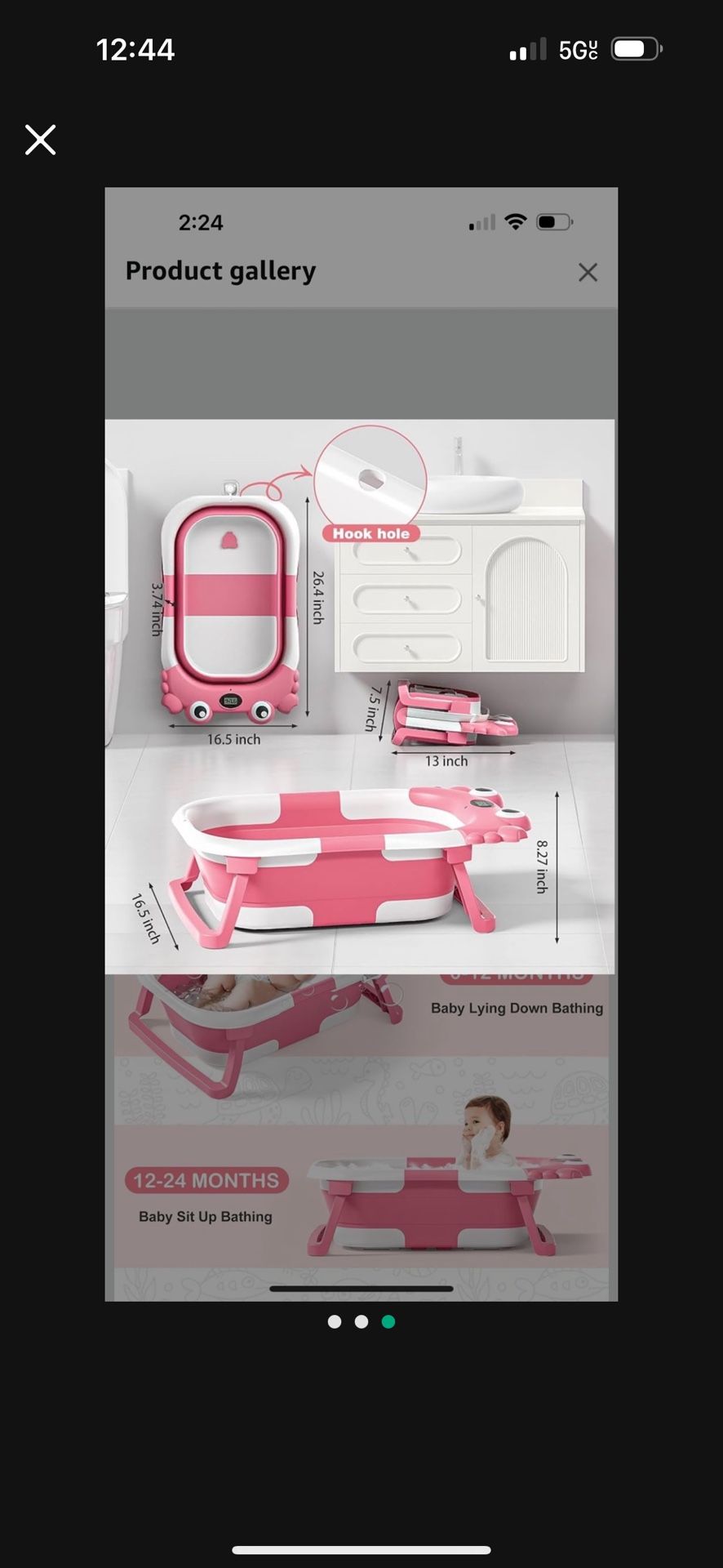 Foldable baby bathtub