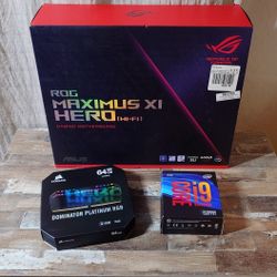 Intel i9 9900K Asus ROG Z390 Maximus XI Hero Wi-Fi Corsair Dominator Platinum 64GB