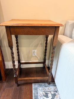 Antique Wood End Table