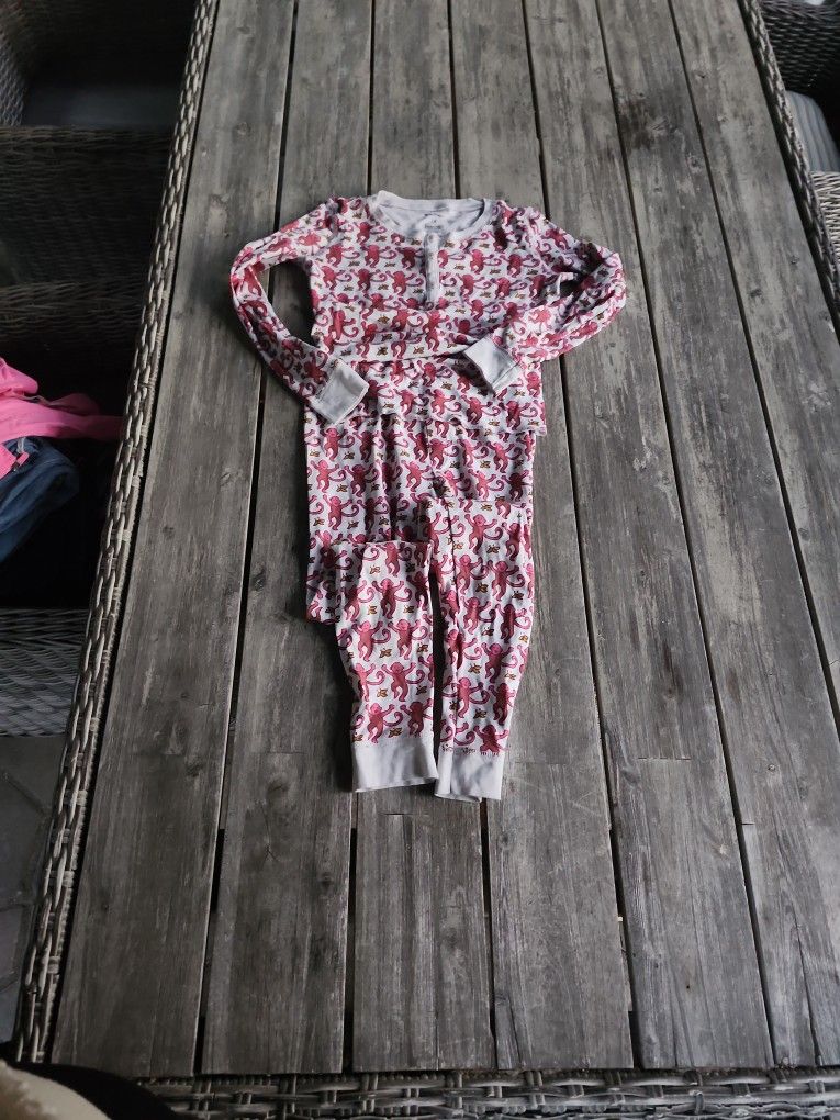 Roller Rabbit Monkey Polo Girls Pajama Set Size 12
