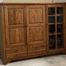 Entertainment Center / Real Oak Wood Cabinet