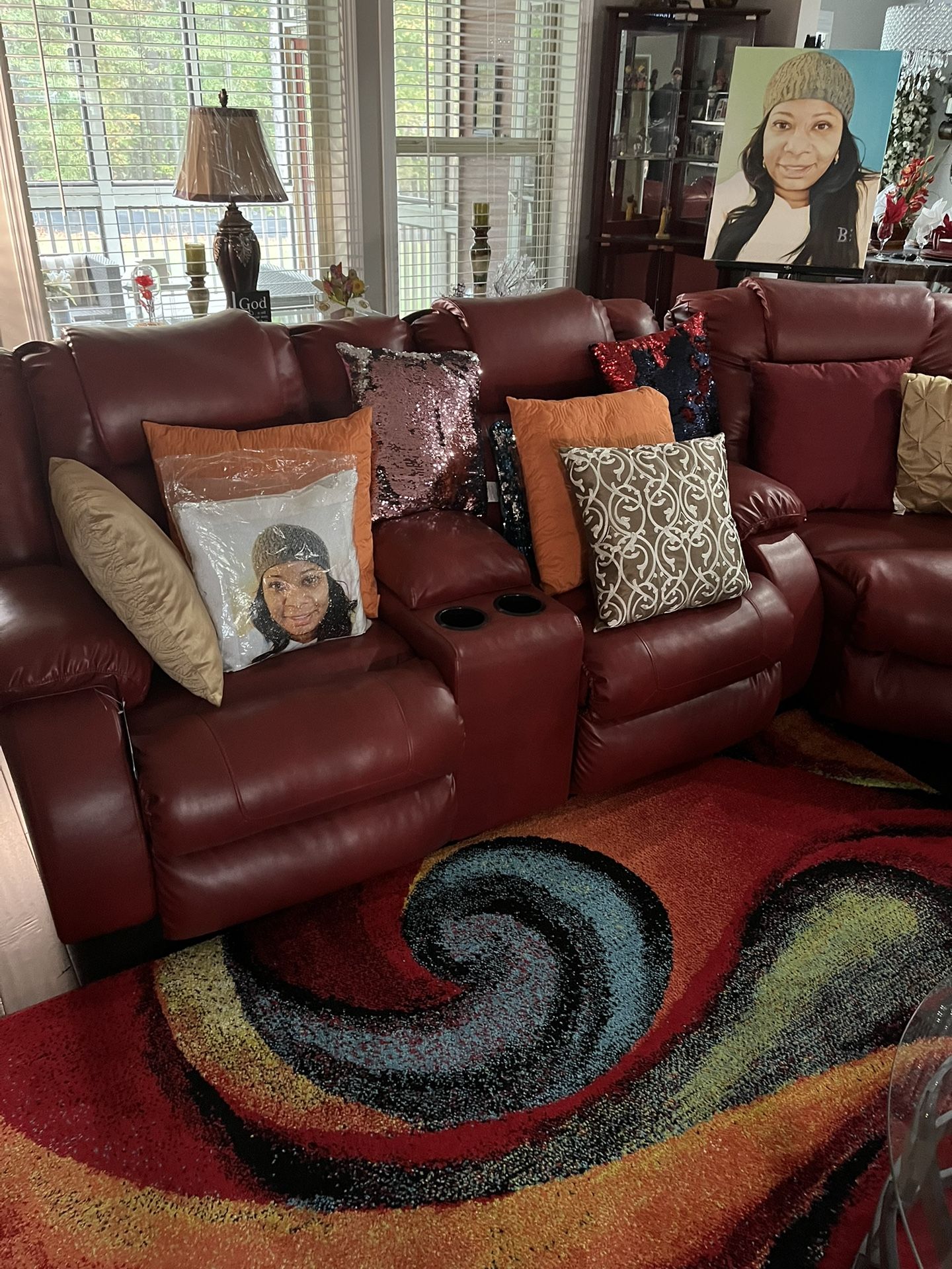 Like New Cherry Apple Red Sectional