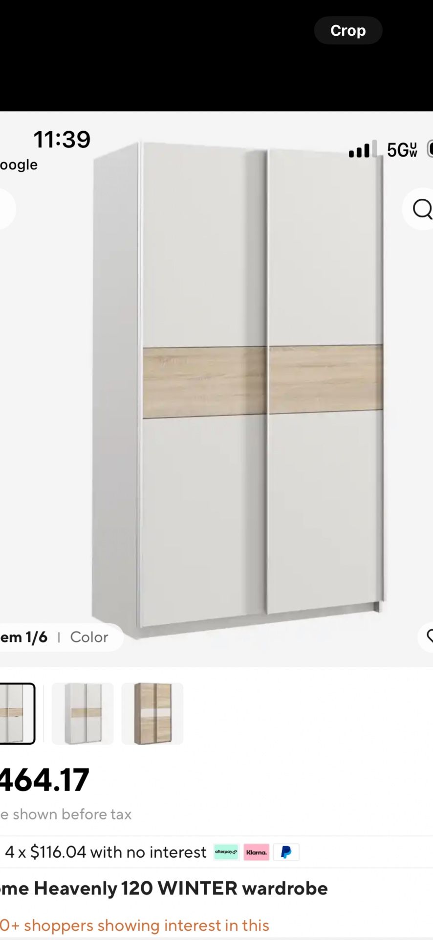New Modern Wood Wardrobe Armoire With Sliding Doors, Shelves & Clothing Rod