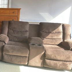 Reclining Love Seat And 2 Chairs Brown