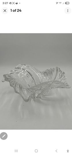 Mikasa Belle Epoque Spiral Swirl Crystal Bowl Center Piece Candy Dish