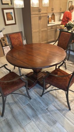 Walnut table and chairs