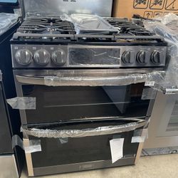 Slide Stove Gas Range Air Fry Convection Double Oven LG 30”