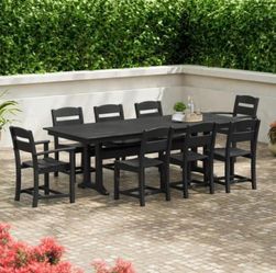NEW POLYWOOD Gulf Shores 9-Piece Patio Dining Set - Mahogany (Brand New In Box)