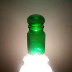 Vintage Green Glass Apothecary Jar