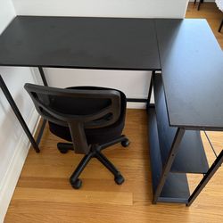 Black office desk - L shape