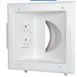 Datacomm Recessed Low Voltage Media Outlet Plate - 1 Socket, White