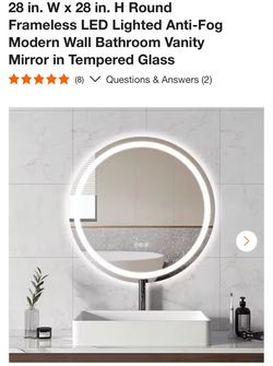 LED Frameless Round Mirror