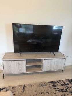 Wayfair -  TV Stand Light Wood & Black Metal Legs – $100 OBO | Fort Lauderdale