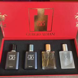 Giorgio Armani Men’s Luxury perfume gift set, Brand New With Box And Bag, 4 Bottles