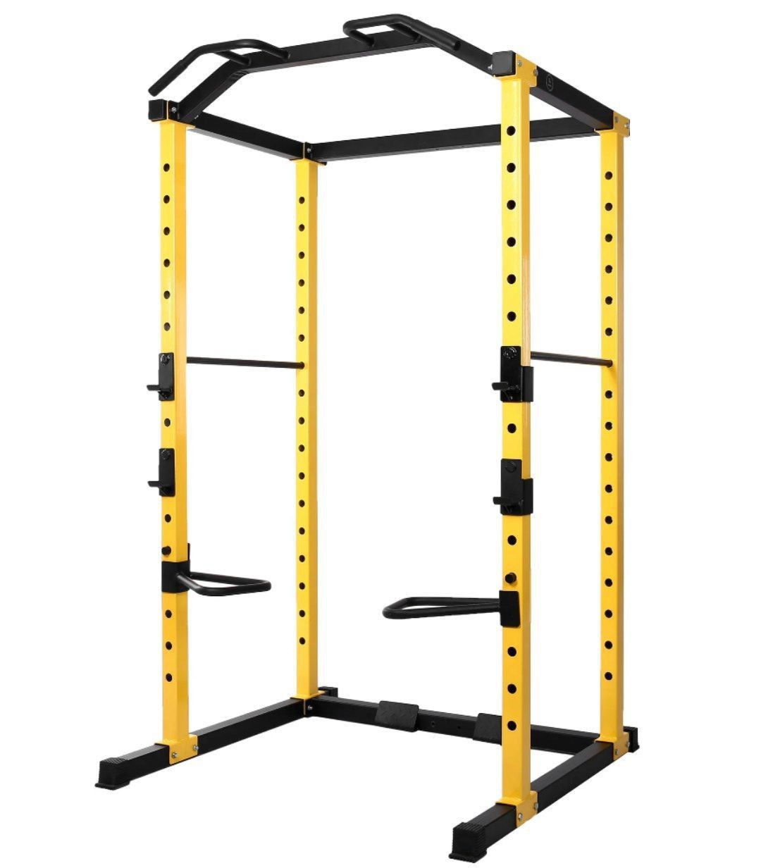 BalanceFrom PC-1 Series 1000lb Capacity Multi-Function Adjustable Power Cage Power Rack with Optional Lat Pull-down and Cable Crossover, Power Cage wi