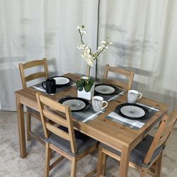 Compact Kitchen Dining Table & 4 Chairs Ikea Jokkmokk EXCELLENT CONDITION!