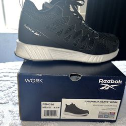 Reebok Mens Fusion Black Safety Shoes Size 9.5 (Wide) ((contact info removed))