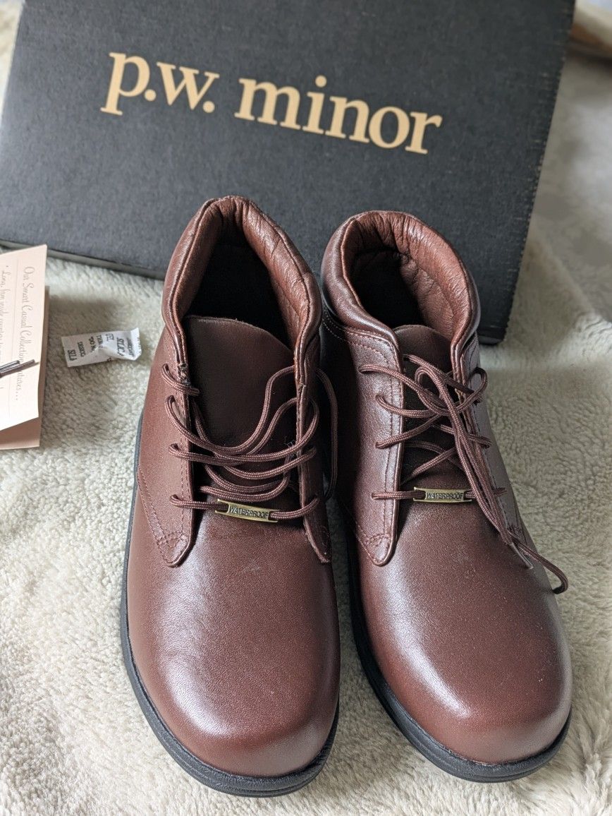 P.W. Minor Tribeca Chukka Ankle Boots Orthopedic Brown Leather Women’s  8 W