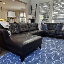 Couch - Leather 3 Piece Sectional - $100