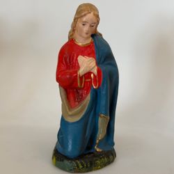 Vintage Germany Nativity Virgin Mary Figurine 4” Hand Painted Christmas Decor