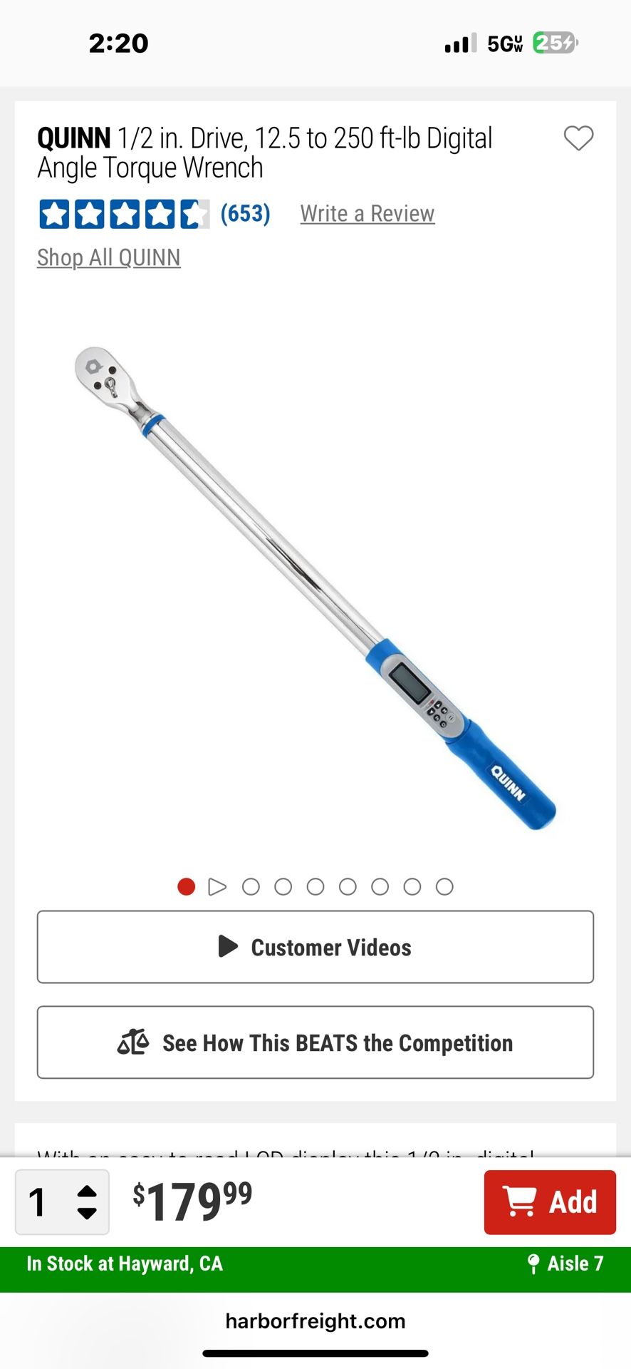 1/2 “ Digital torque Wrench