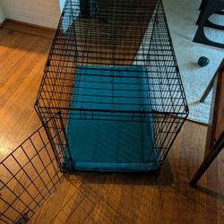 Collapsible Large Dog Crate + Dog Bed