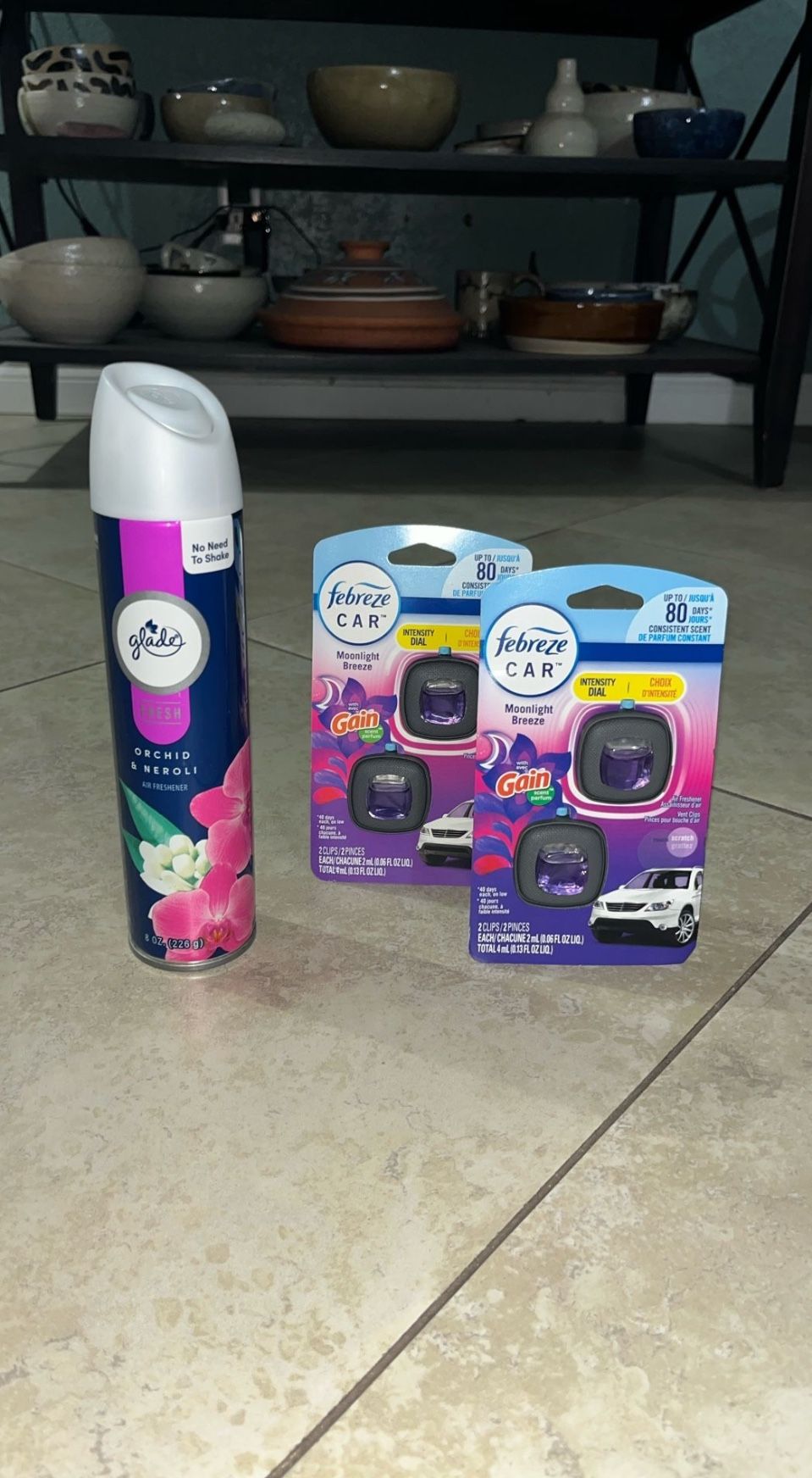 Febreze Car, Glade Air Freshener Spray