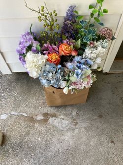 12 Full & Tall Cloth Type Artificial Flowers Springs For Outdoor & Cemetery Decor