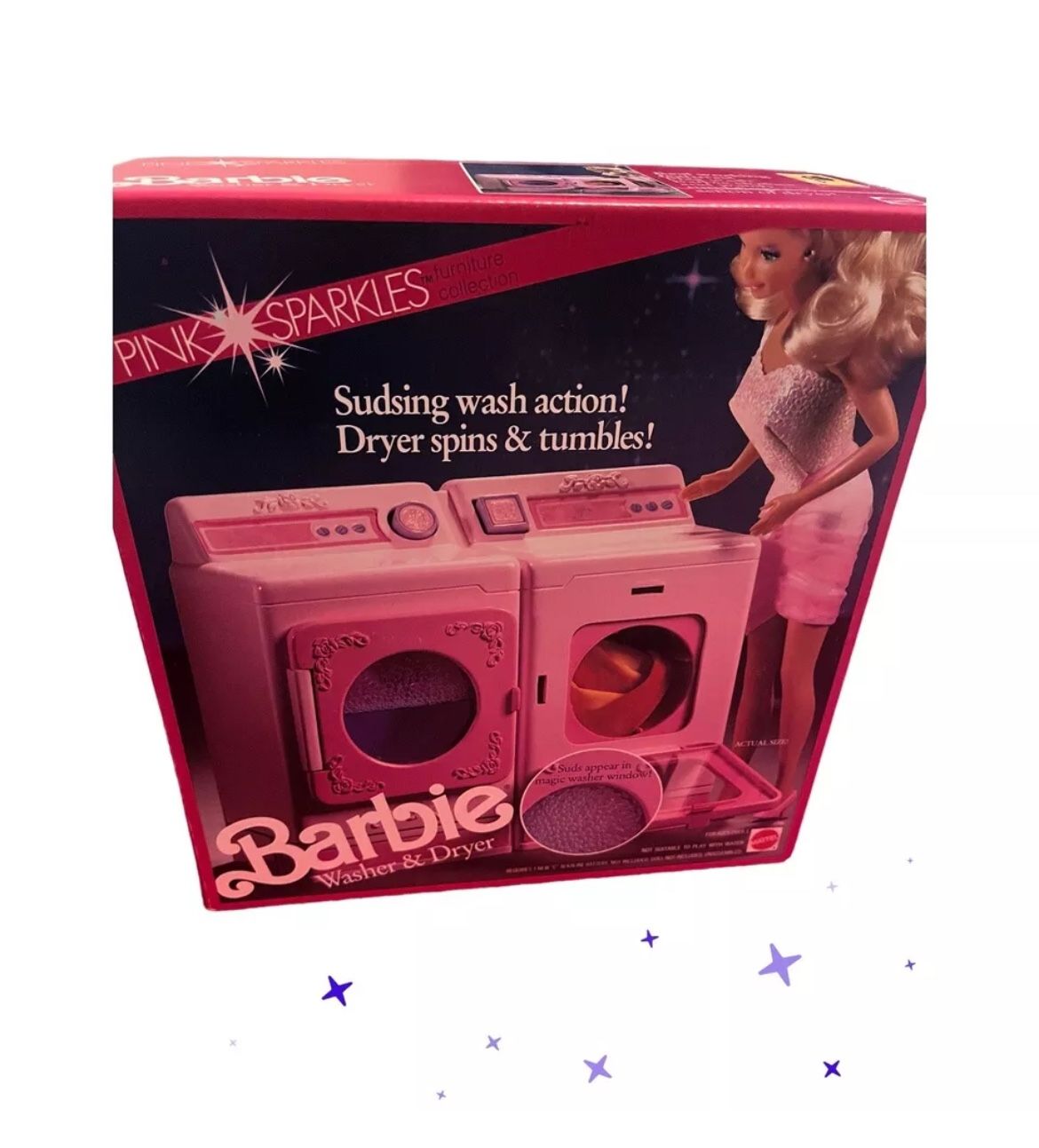 Vintage 1991 Mattel Barbie doll #1706 Pink Magic Action Washer & Dryer Sealed