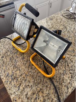 2x Pair Portable Work Lamp Lights Construction
