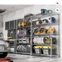 🛠️ M MZG 5-Tier Metal Shelving Unit – Silver Dimensions: 47.2” W × 17.7” D × 72.3” H