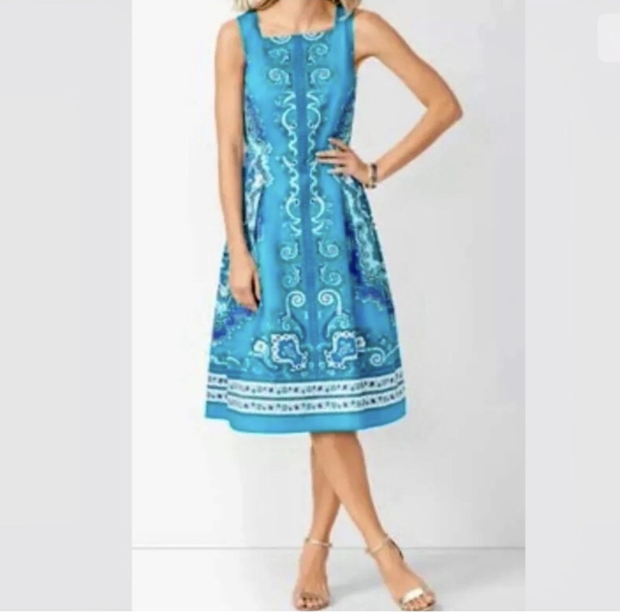 Talbots RSVP Blue Paisley Dress - Size 6