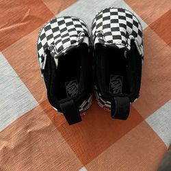 Infant Size 2 Black Checkered Vans 