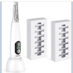 Rechargeable 3-Speed Facial Hair Remover & Eyebrow Razor with LED Light 12 Replacement Blades