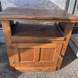Wood TV stand end Table Cabinet With Swivel Top