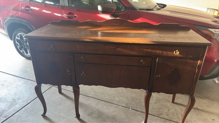 Antique Wood Buffet Sideboard Cabinet