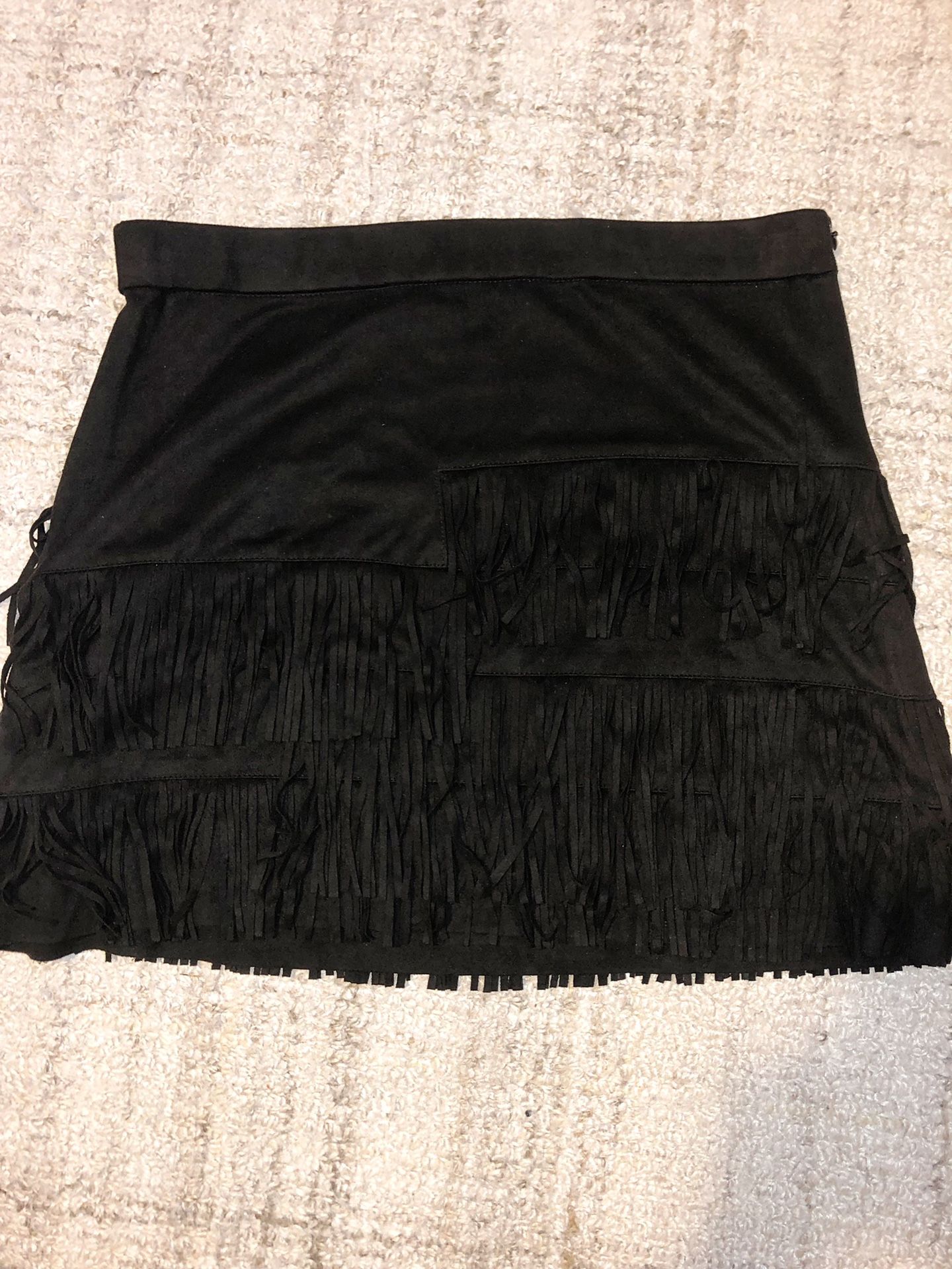 Zara suede fringe skirt. Size L